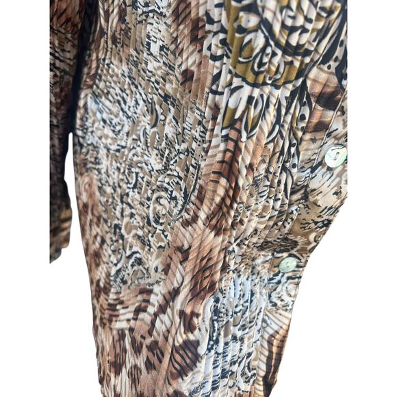 Sere Nade New York Women's Vintage Secretary Blouse Crinkle Pleated Floral XL - Picture 6 of 7